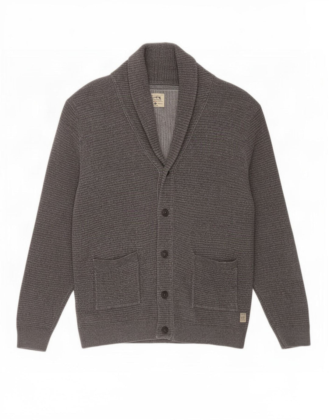 Suéter cardigã masculino Jack & Jones grande algodão cinza