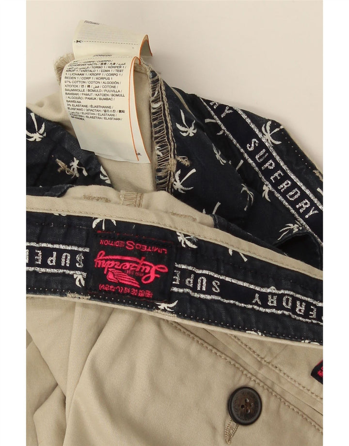 Shorts Chino Feminino Superdry W30 Algodão Bege Médio