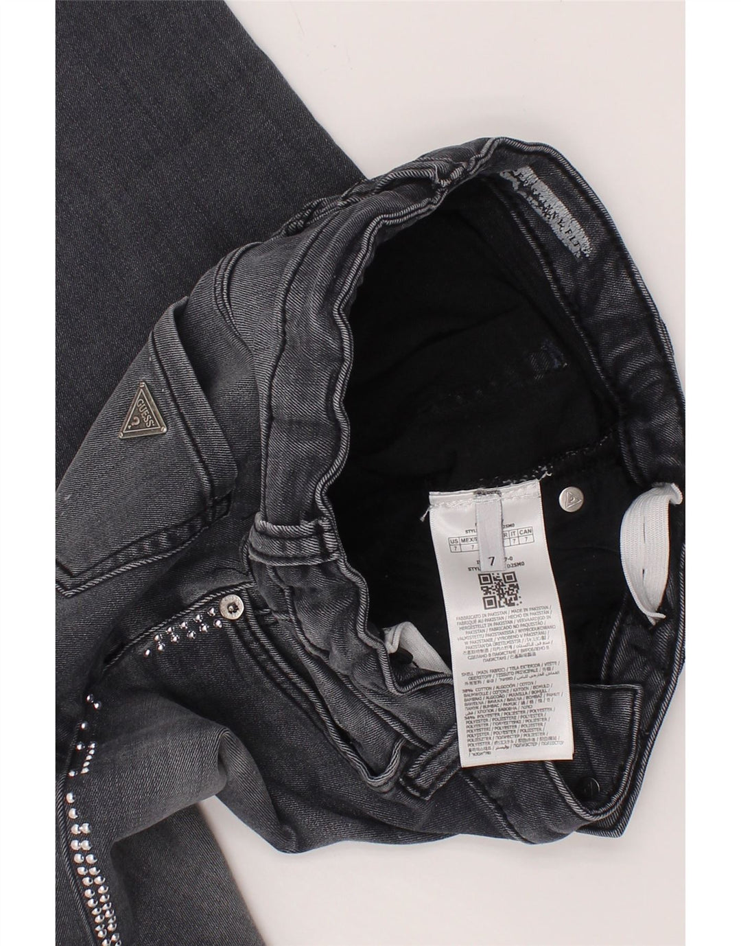 Jeans skinny feminino GUESS 6-7 anos W26 L22 algodão cinza