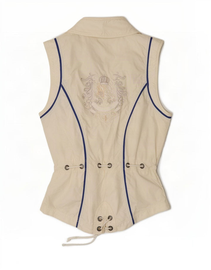 Sportalm Womens Graphic Gilet EU 36 Pequeno Off White Colourblock Poliamida
