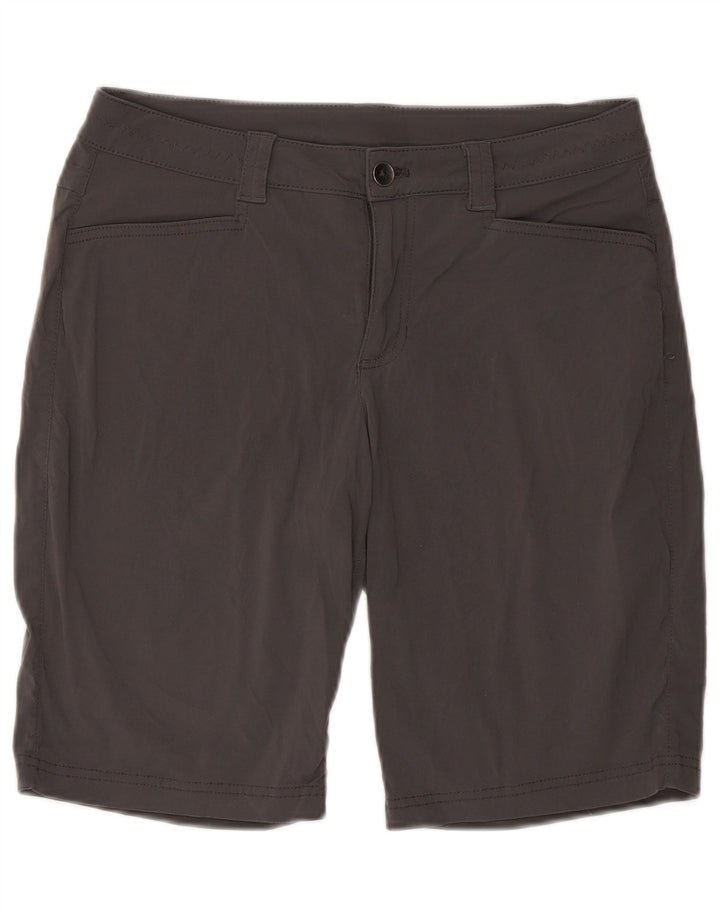 Shorts de caminhada feminino Eddie Bauer US 10 grande W32 cinza nylon