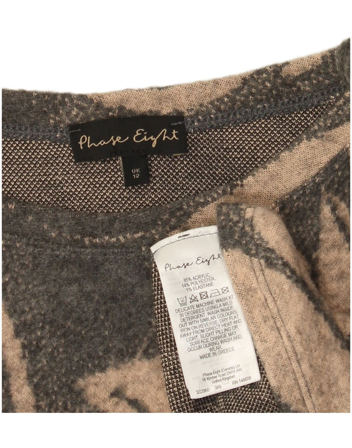 Suéter feminino Phase Eight Batwing com gola canoa UK 12 cinza médio