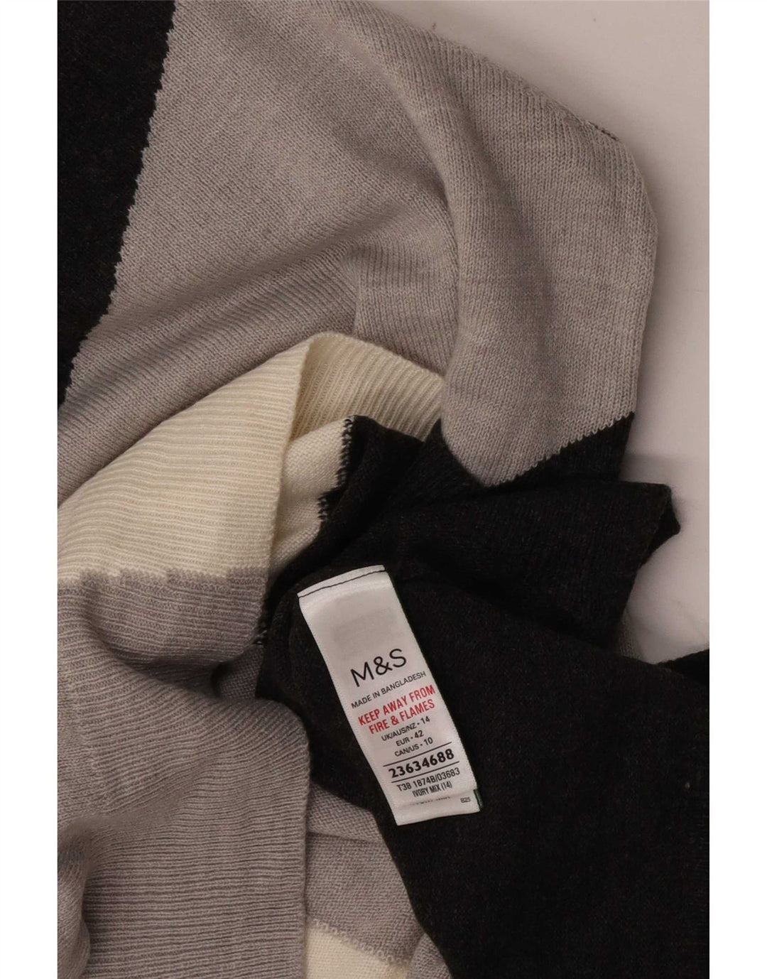 Suéter feminino Marks & Spencer com gola redonda Reino Unido 14 grande multicolorido