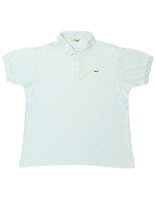 Camisa polo masculina Lacoste tamanho 5 grande algodão azul