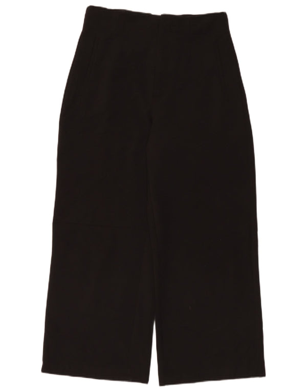 Zara Calça feminina casual cintura alta perna larga médio W28 L26 preta