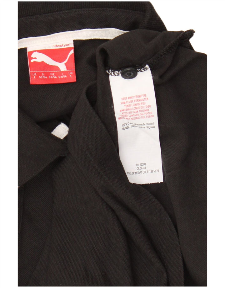 Camisa polo masculina Puma grande algodão preto