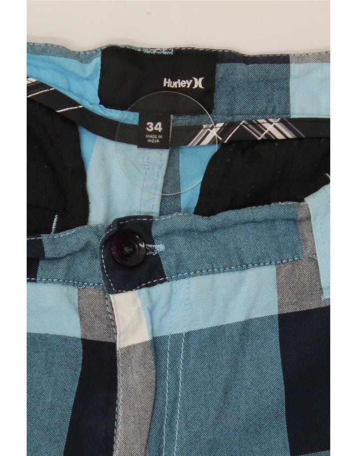Hurley Mens Chino Shorts W34 Grande Xadrez Multicolorido