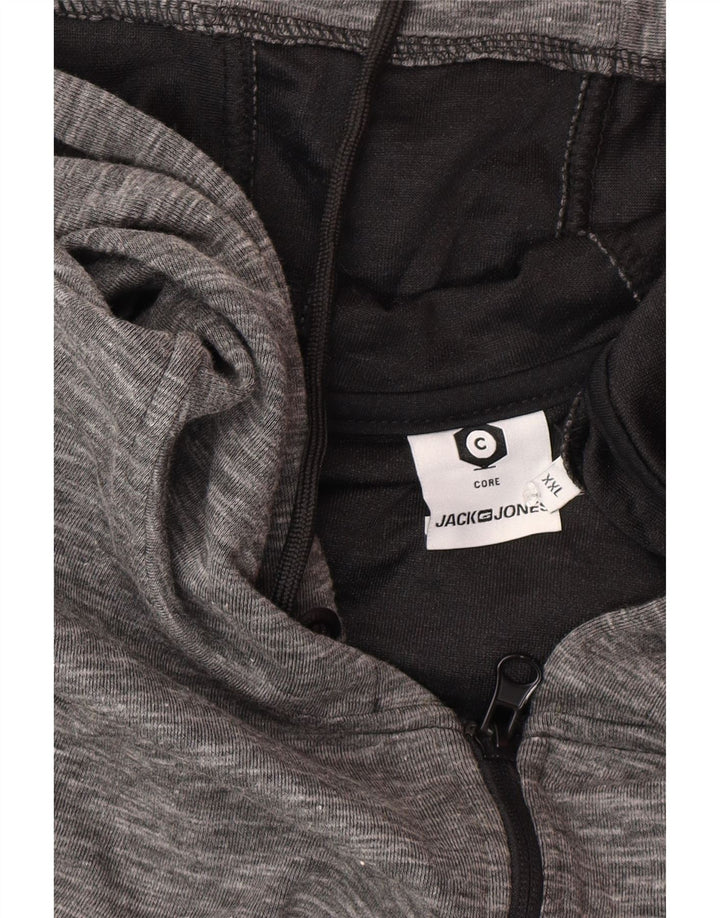 Suéter masculino com capuz e zíper Jack & Jones 2XL poliéster colorblock verde