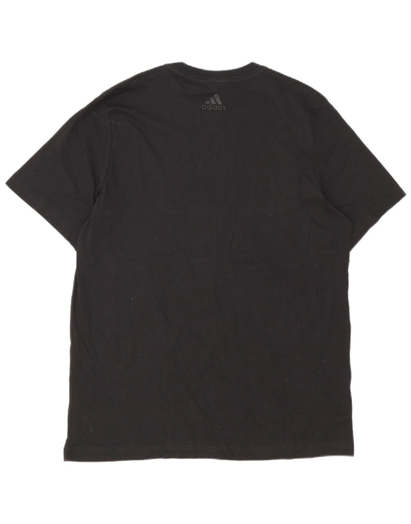 Adidas Mens Graphic T-Shirt Top Grande Algodão Preto
