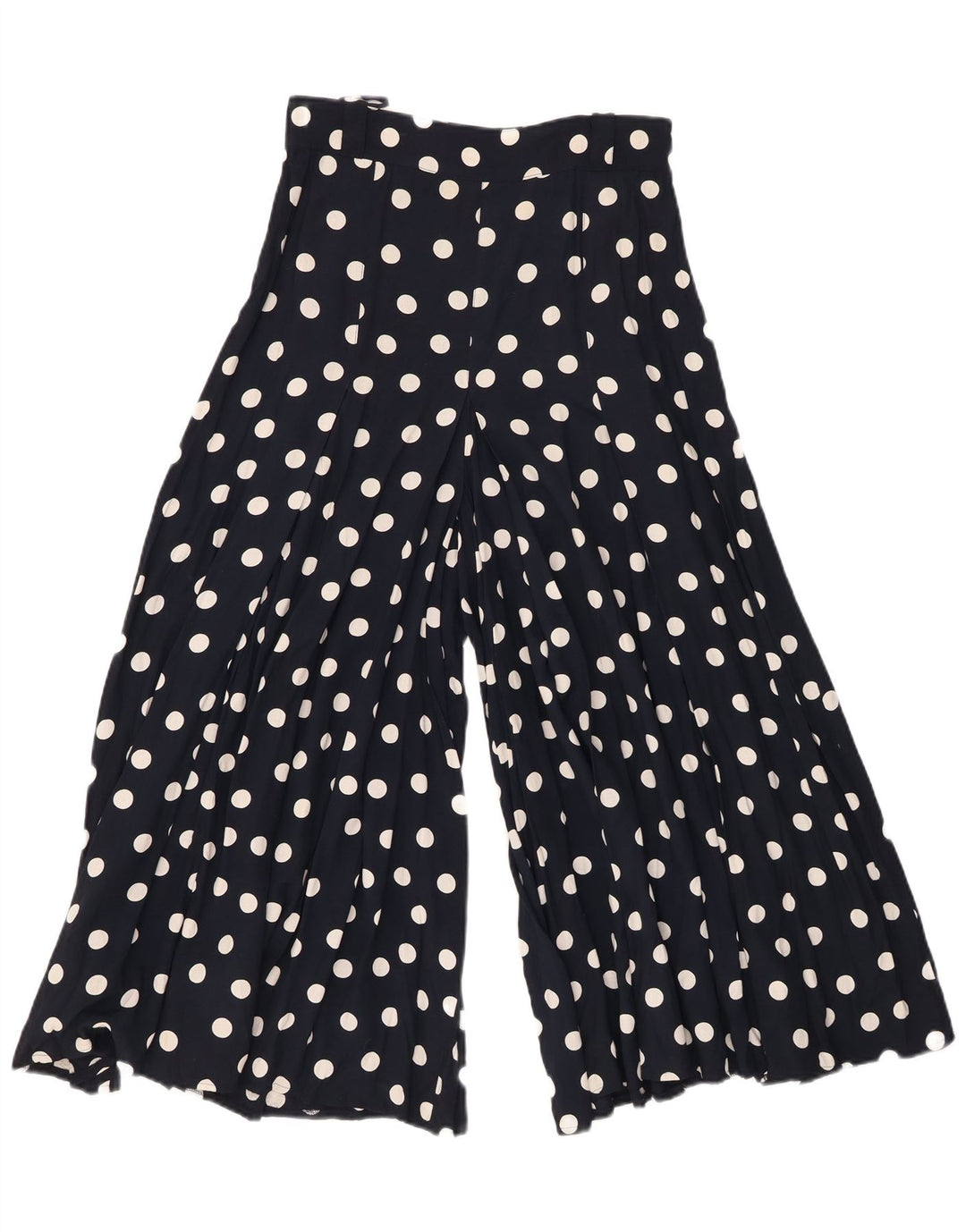 Calça capri feminina VINTAGE perna larga W26 L21 azul marinho manchado