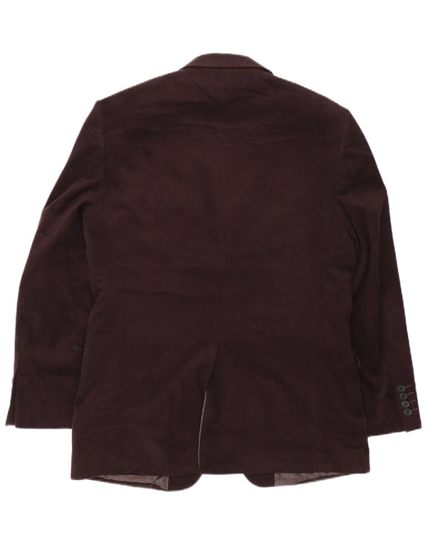 Jaqueta blazer masculina de 2 botões Marks & Spencer Reino Unido 40 poliéster marrom médio