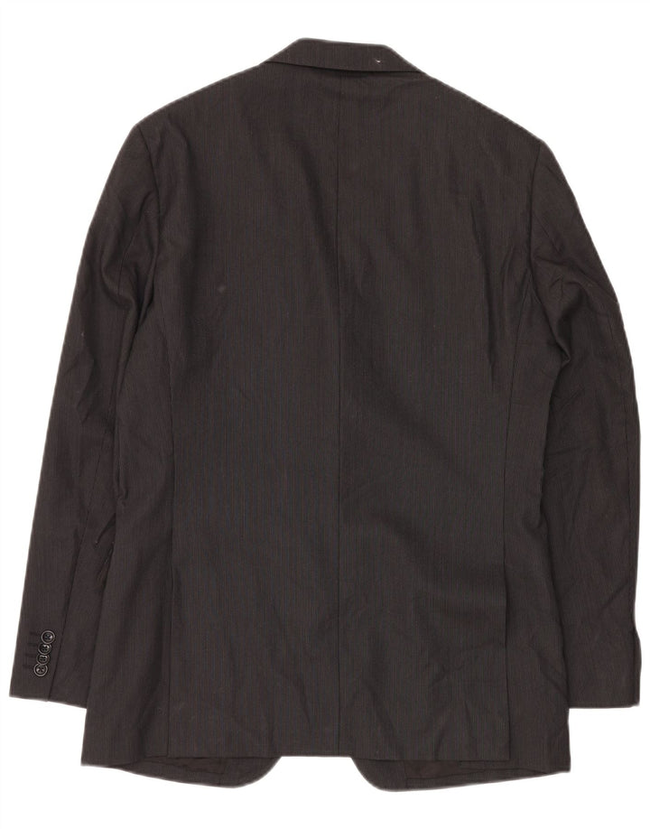 Jaqueta blazer masculina Boggi com 3 botões IT 48 lã listrada preta média