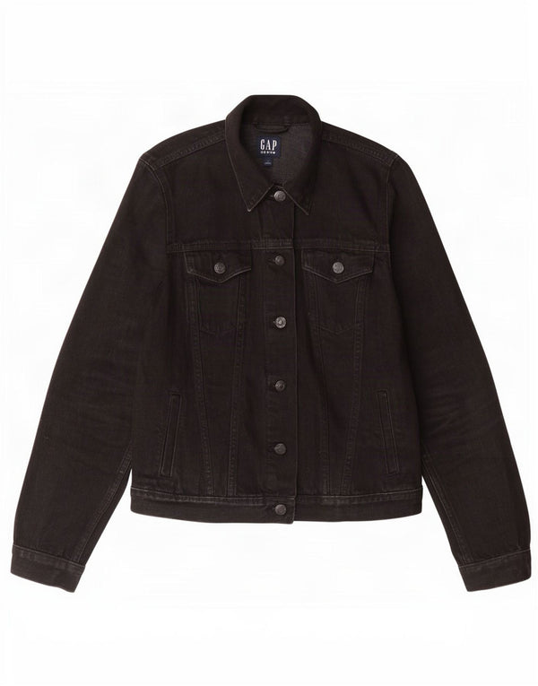 Jaqueta jeans feminina Gap UK 6 XS algodão preto