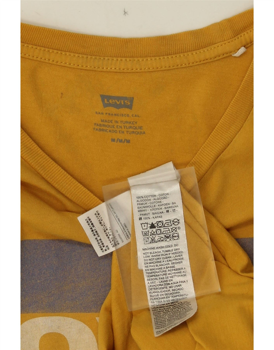 Camiseta gráfica masculina Levi's Top de algodão colorblock amarelo médio
