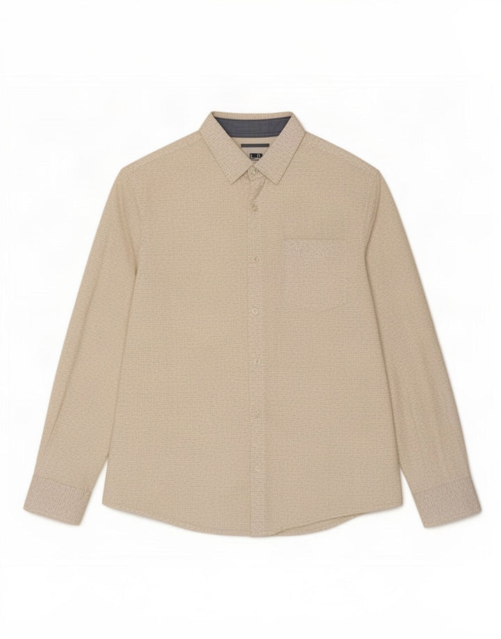 Camisa masculina Penguin de algodão manchado branco médio