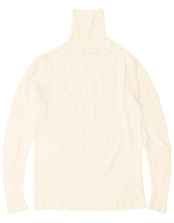 Suéter feminino com gola tartaruga da Marks & Spencer Reino Unido 14 branco médio