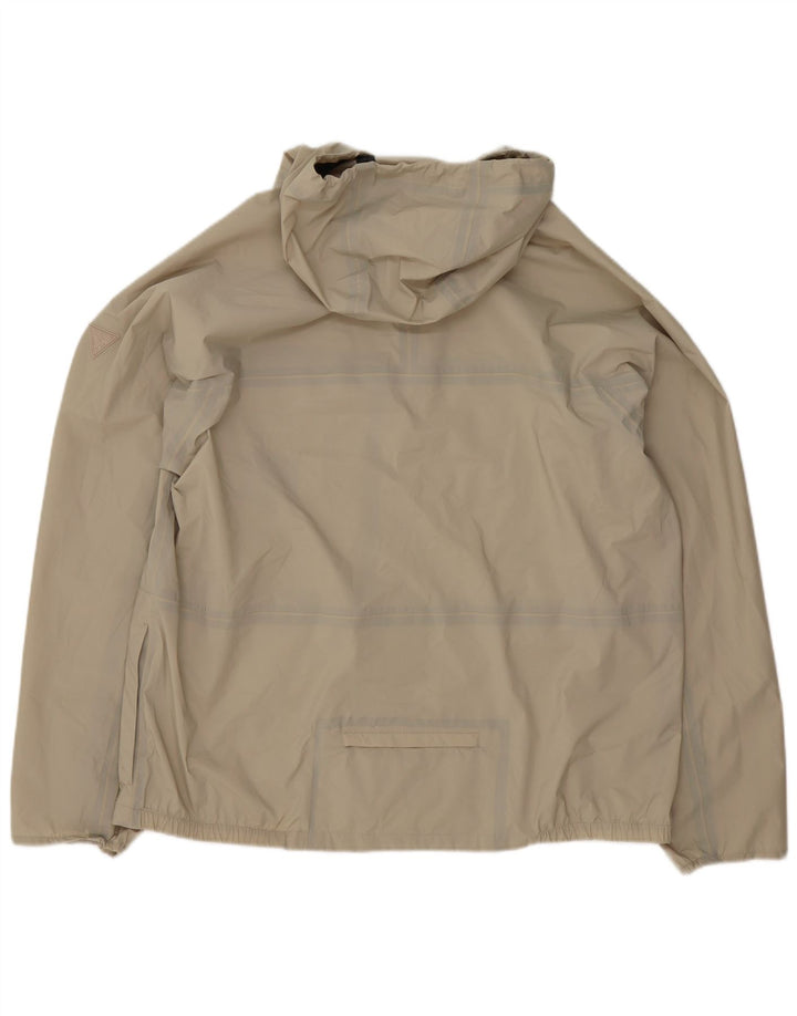Jaqueta de chuva masculina com capuz Guess UK 42 XL polietileno bege