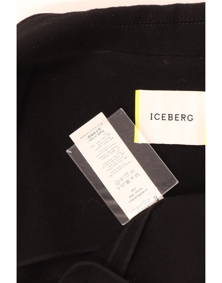 Jaqueta blazer feminina Iceberg com corte solto e peito duplo IT 40 pequena preta