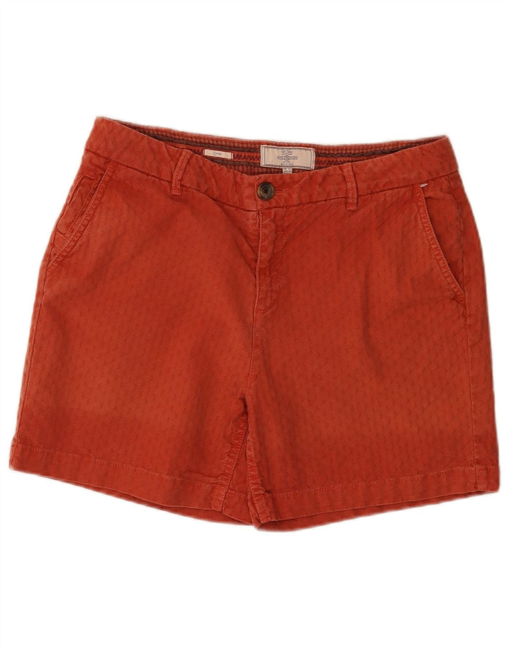 Shorts Chino feminino Fat Face UK 12 médio W32 algodão vermelho