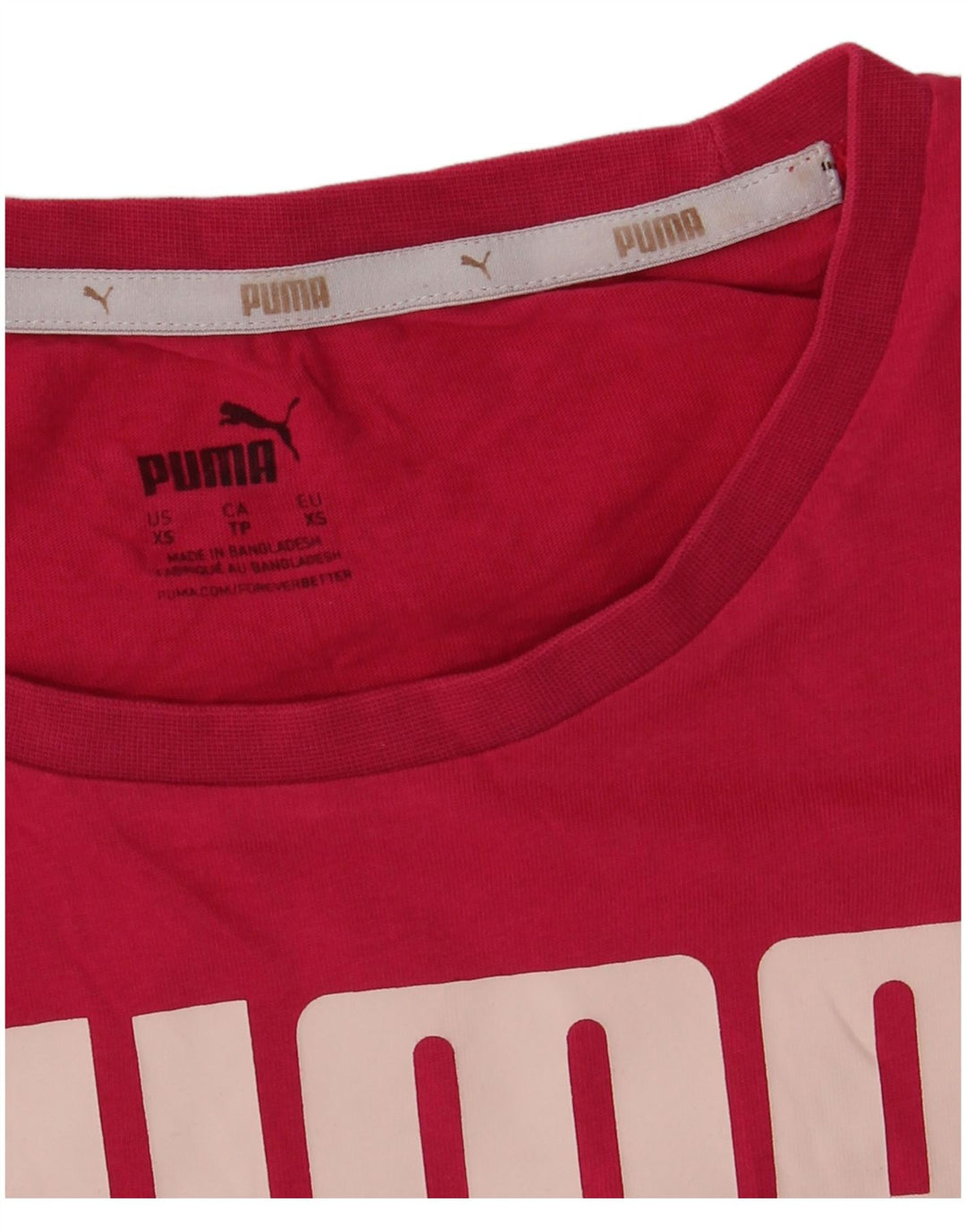Camiseta feminina PUMA com estampa gráfica UK 6 XS rosa
