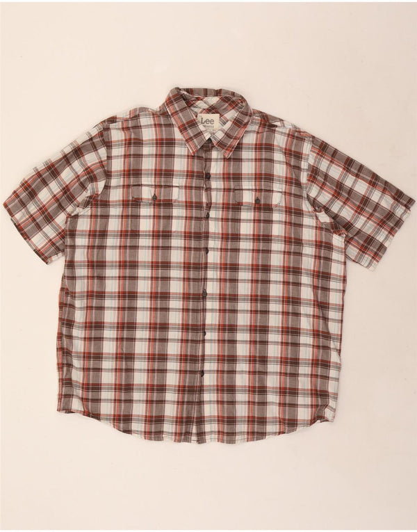 Camisa masculina LEE Dungarees de manga curta XL algodão xadrez multicolorido