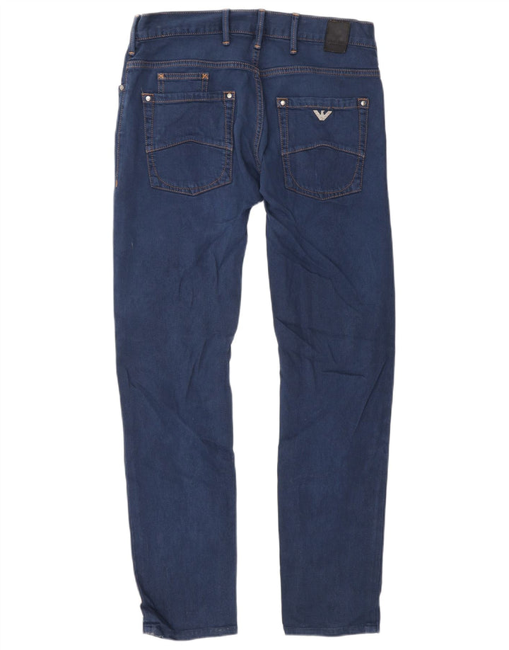 Armani Mens Slim Jeans W31 L30 Azul Algodão