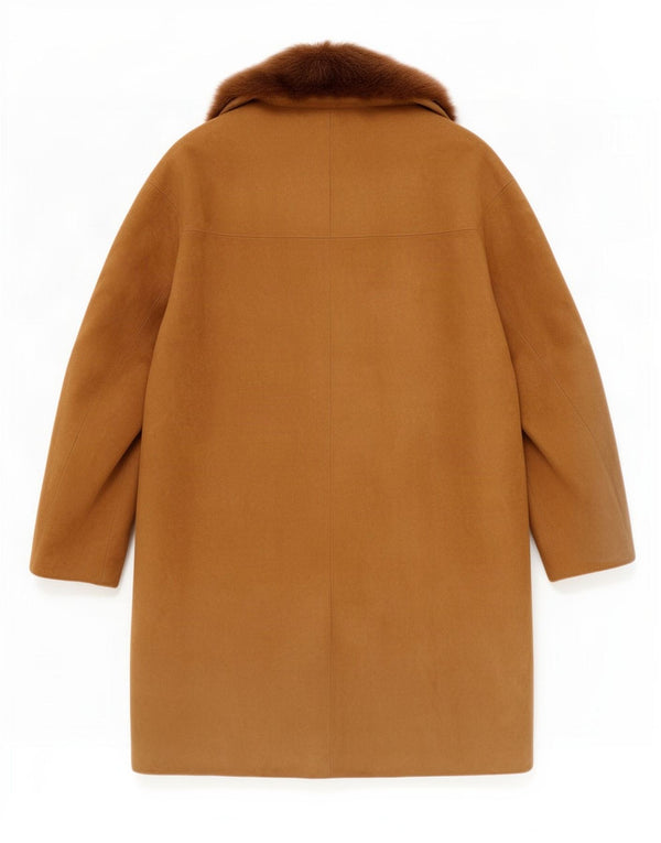 Sobretudo de camurça vintage feminino UK 14 marrom médio