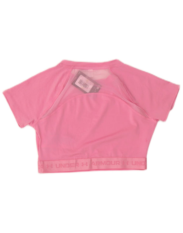 Camiseta feminina Under Armour Crop Graphic UK 12 poliéster rosa médio