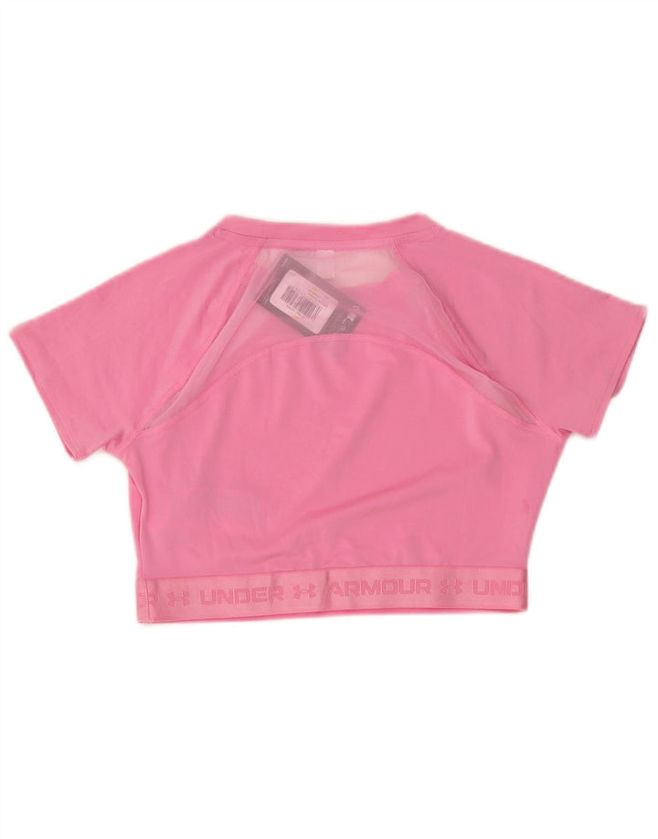 Camiseta feminina Under Armour Crop Graphic UK 12 poliéster rosa médio