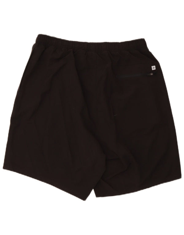 Shorts esportivos masculinos Mountain Warehouse grande poliéster preto