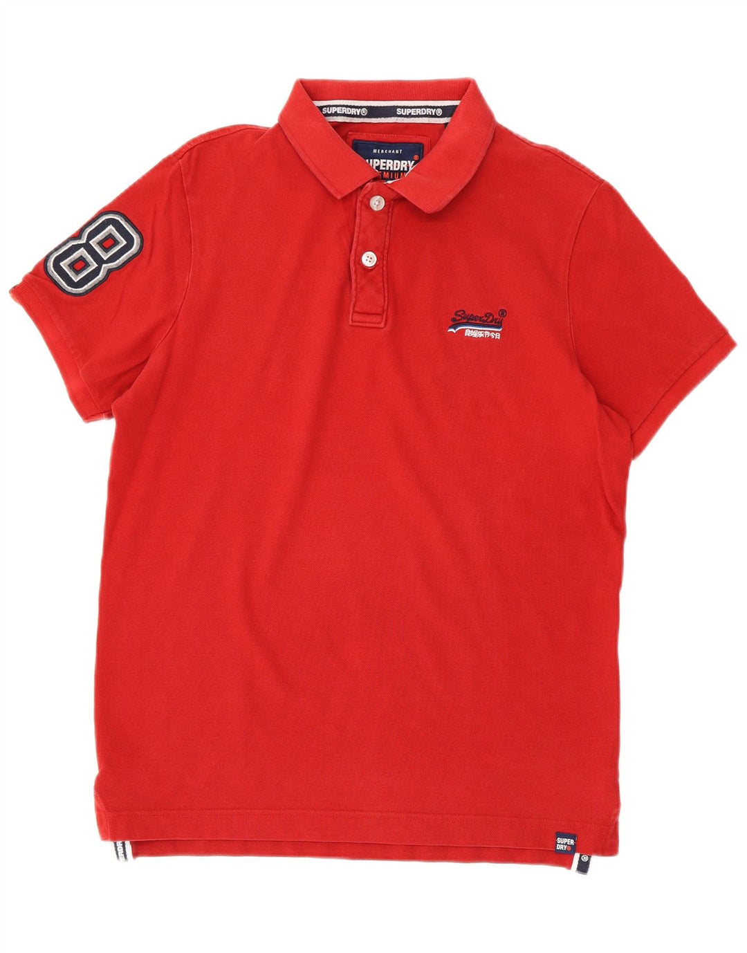 Superdry camisa polo masculina gráfica grande algodão vermelho