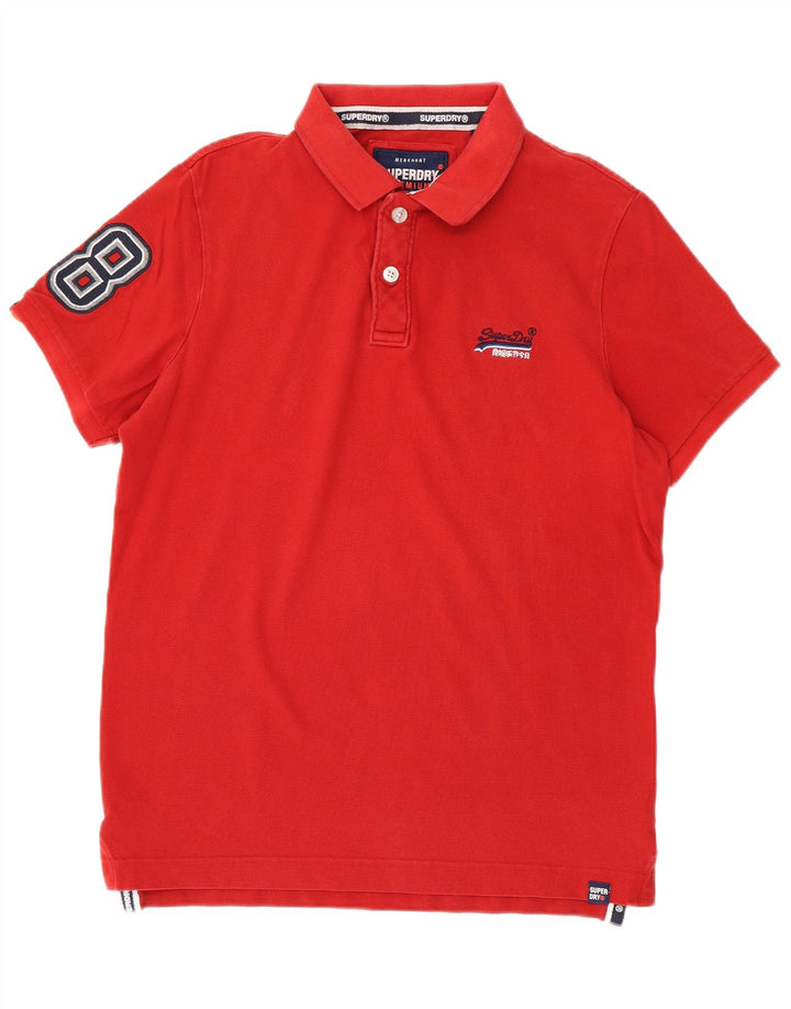 Superdry camisa polo masculina gráfica grande algodão vermelho