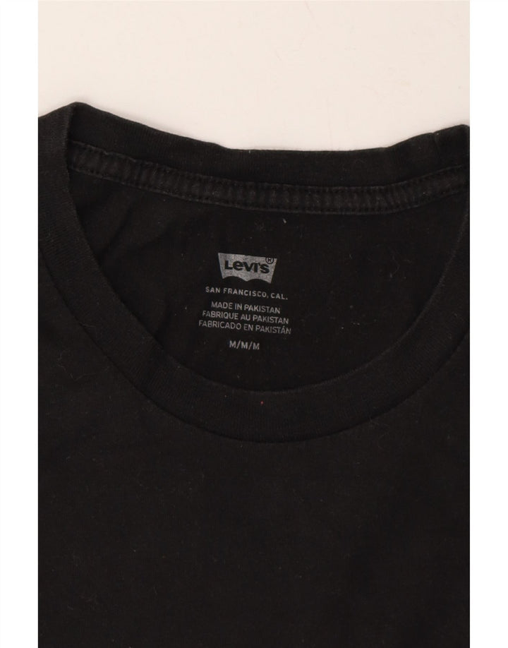 LEVI'S Womens T-Shirt Top UK 12 Medium Black Cotton Vintage Levi's and Second-Hand Levi's from Messina Hembry 