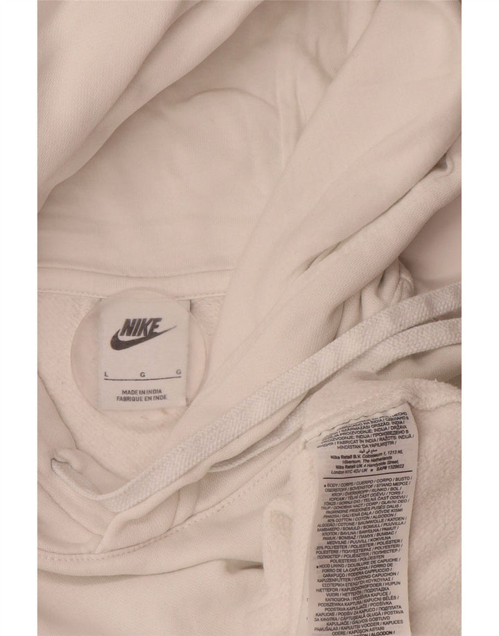 Nike Mens Hoodie Jumper Grande Algodão Branco