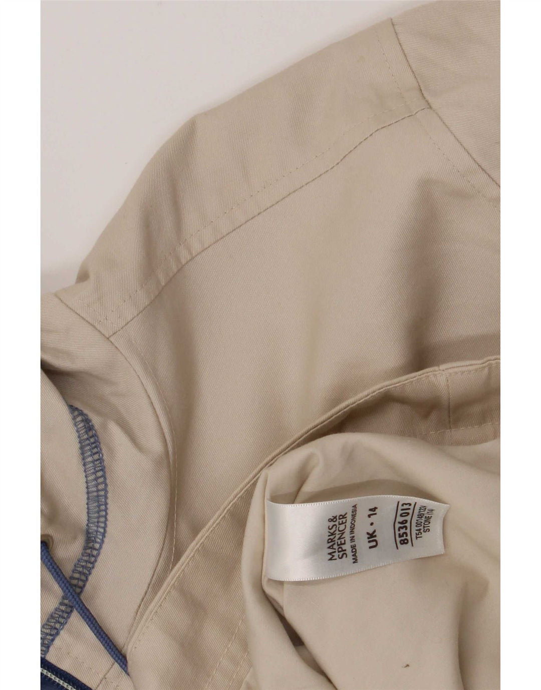 Jaqueta bomber feminina com capuz Marks & Spencer Reino Unido 14 grande algodão bege
