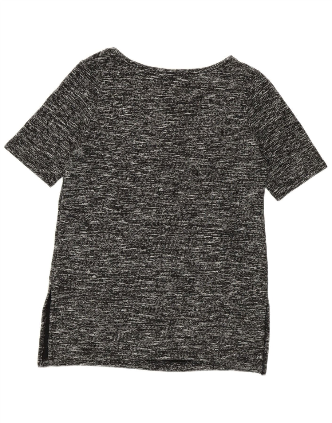 Camiseta Longline Feminina Benetton Top UK 14 Médio Preto Salpicado