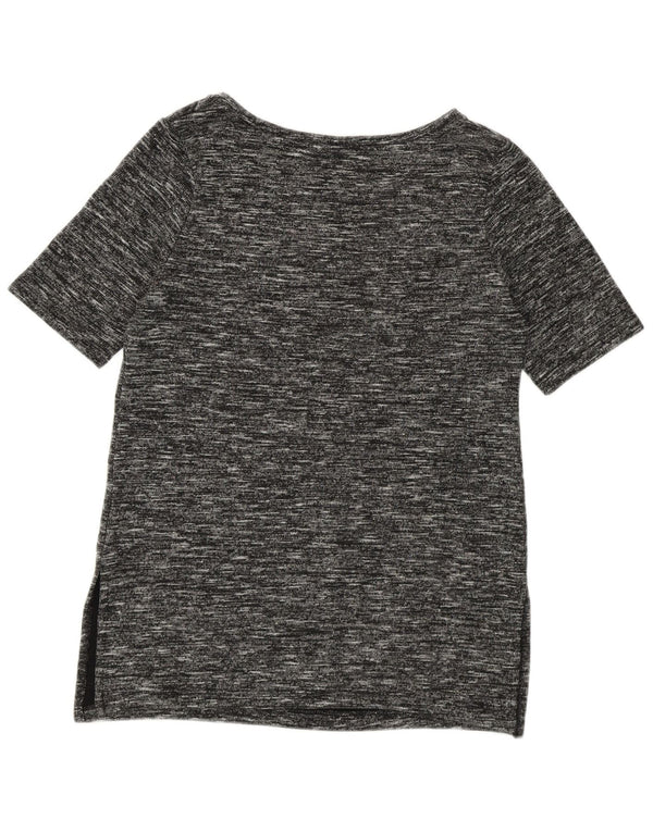 Camiseta Longline Feminina Benetton Top UK 14 Médio Preto Salpicado