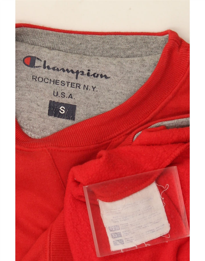CHAMPION Suéter gráfico masculino pequeno algodão vermelho