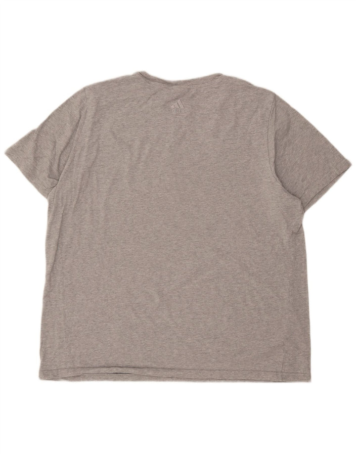 ADIDAS Mens Graphic T-Shirt Top XL Algodão Cinzento