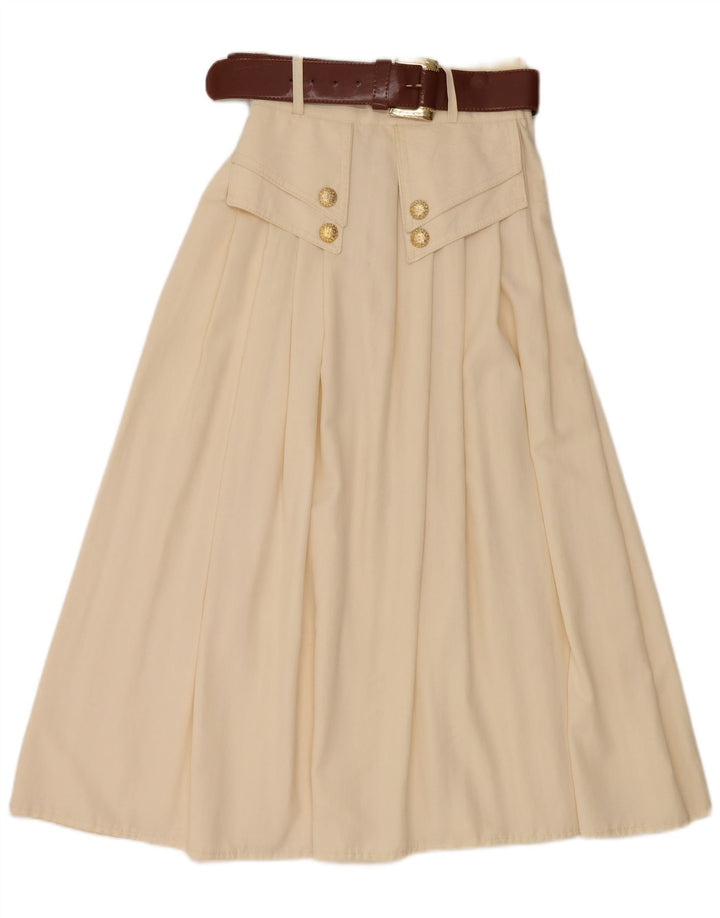 Saia Midi Feminina Vintage W36 XL Bege