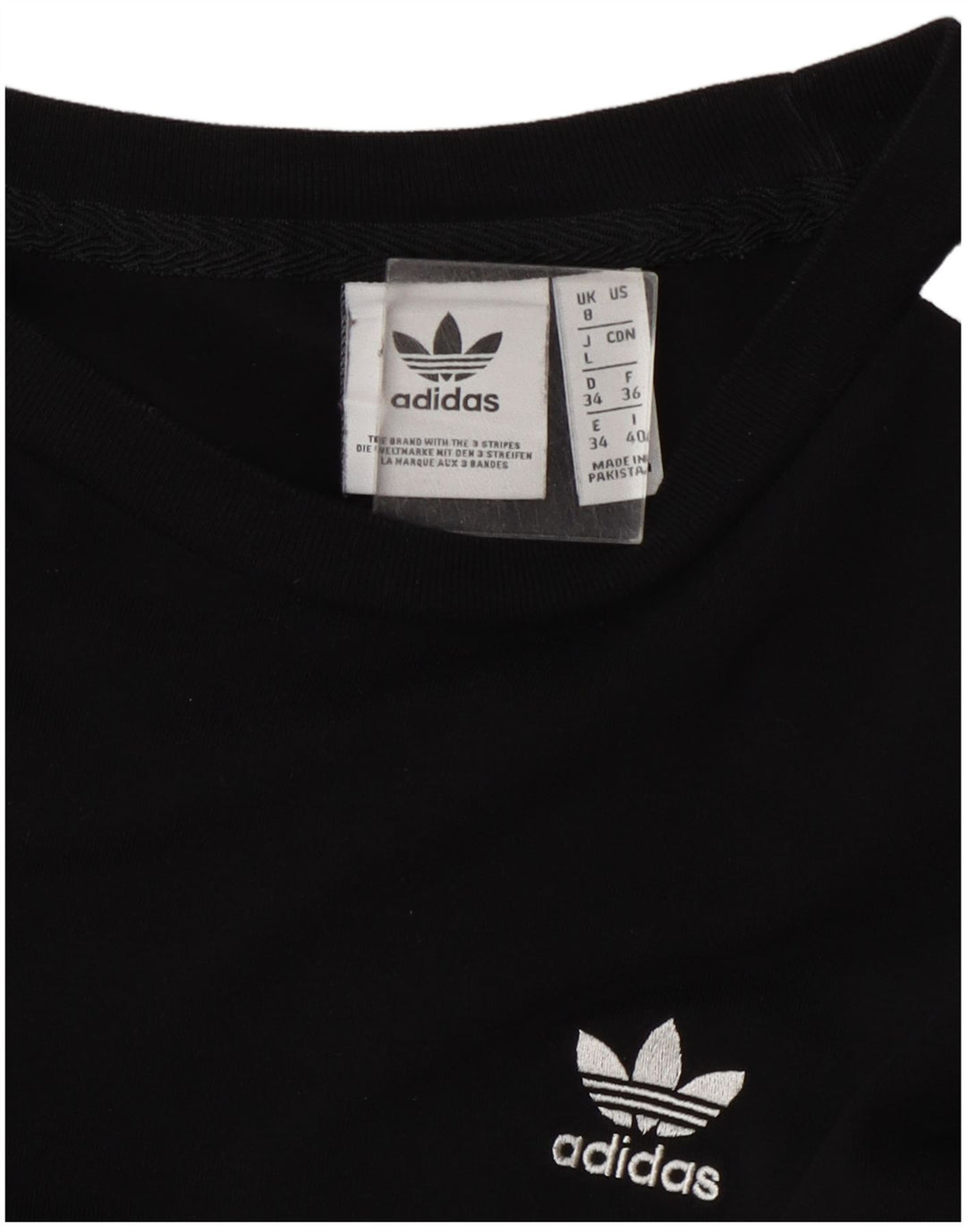 Top Feminino Adidas Manga Longa UK 8 Pequeno Preto