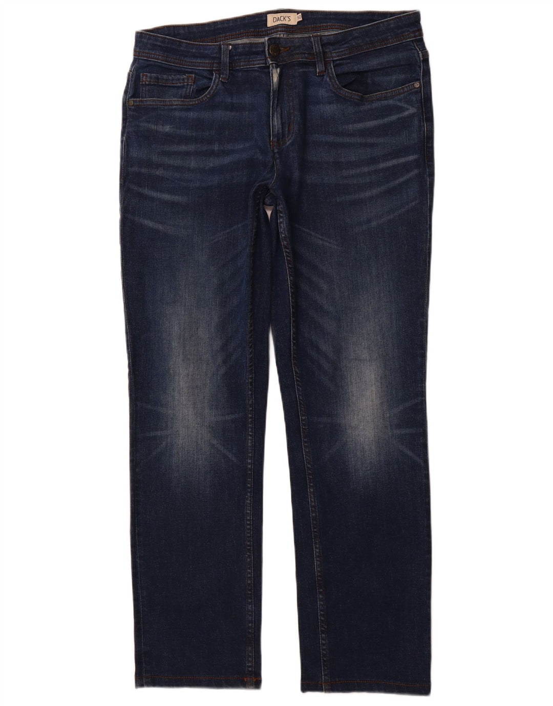 Calça jeans reta masculina DACK'S IT 50 grande W34 L31 algodão azul marinho