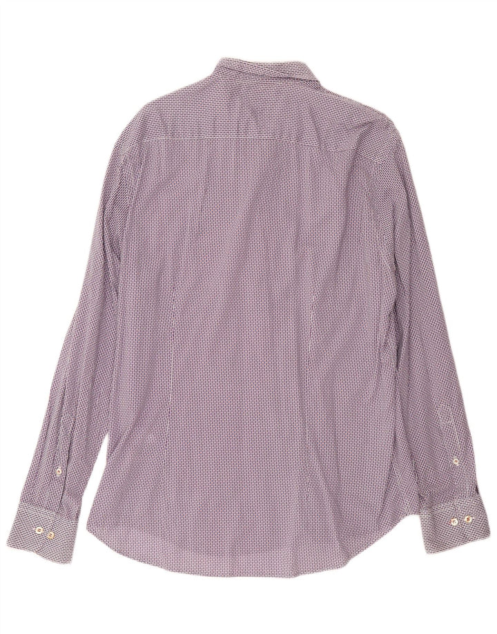 Camisa masculina Slim Fit Fred Perry 2XL algodão geométrico azul marinho