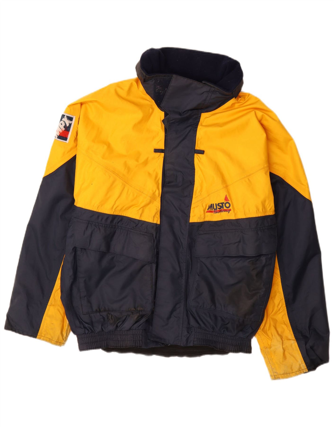 Jaqueta de esqui masculina Musto Reino Unido 40 grande bloco colorido amarelo nylon