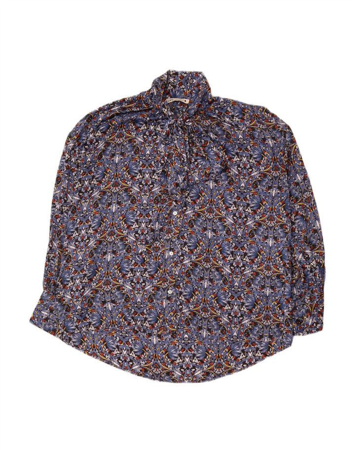 Blusa feminina oversized ZARA UK 14 média floral multicolorida