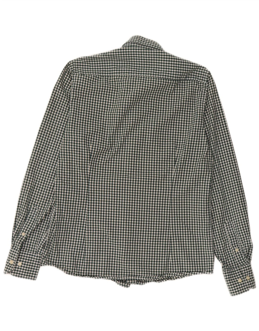 Camisa masculina Barbour sob medida, pequena, verde, algodão guingão