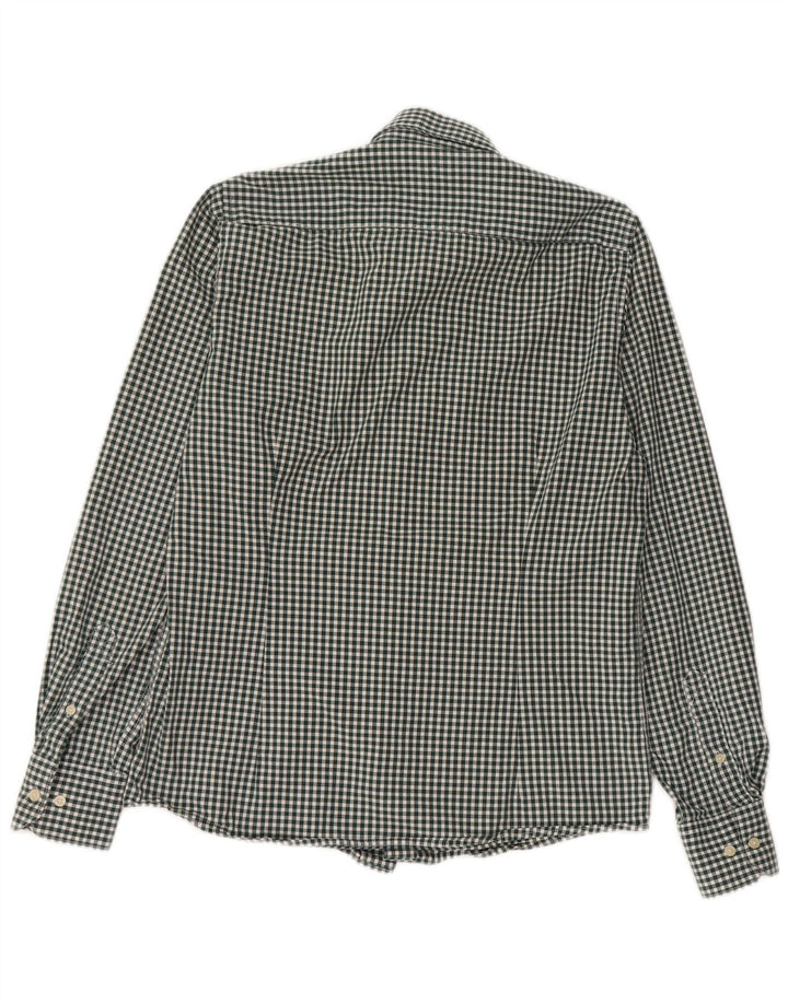 Camisa masculina Barbour sob medida, pequena, verde, algodão guingão