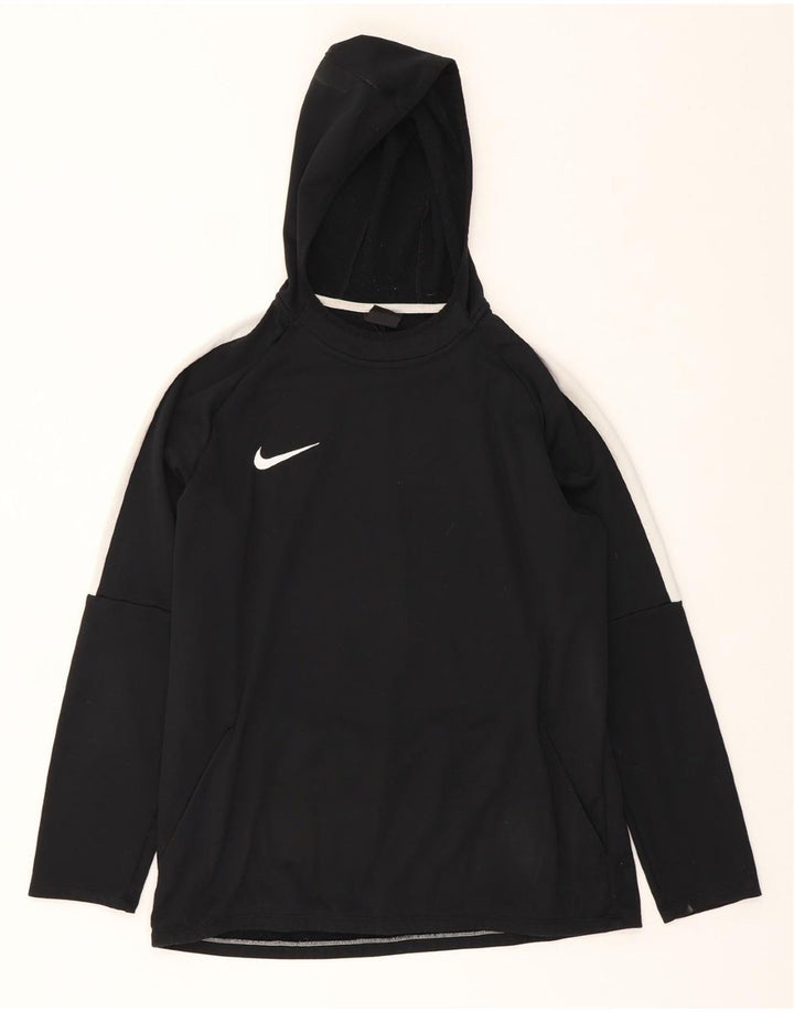NIKE Masculino Dri Fit Hoodie Jumper Grande Preto Colourblock Poliéster