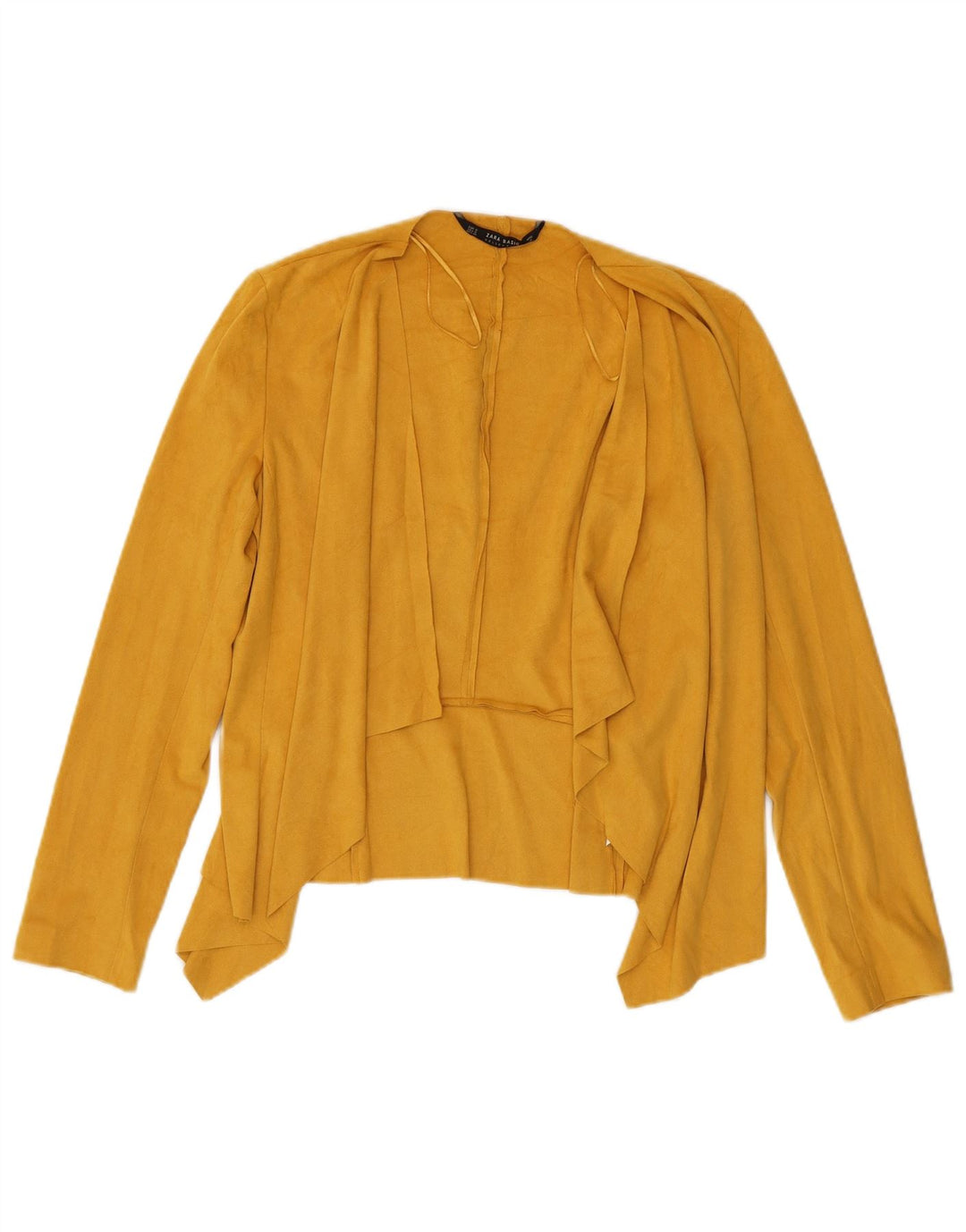 Zara Cardigan Feminino Top UK 10 Pequeno Poliéster Amarelo