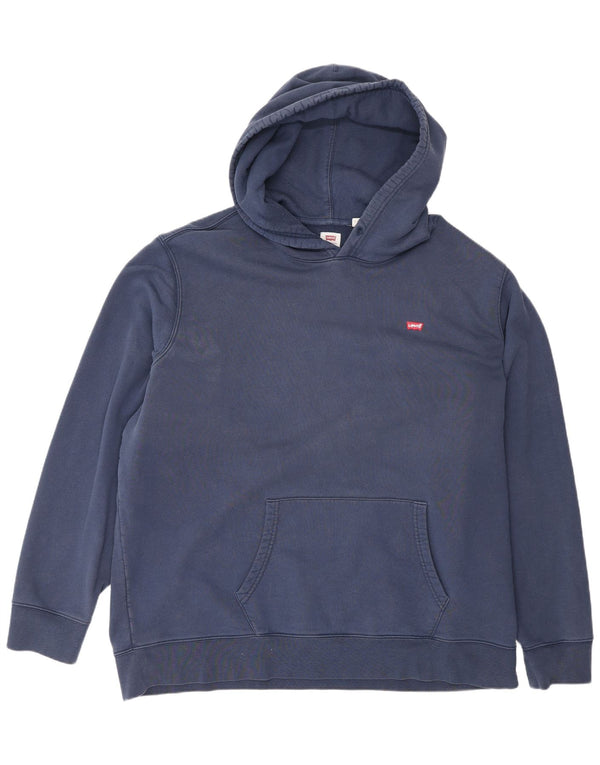 Suéter com capuz padrão masculino Levi's 2XL algodão azul marinho